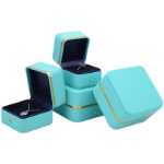 새로운 골드 가죽 보석 반지 상자 결혼 반지 보석 보관 상자 시계 상자 작은 펜던트 보석 상자 선물 상자의 그림