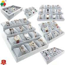 고급 시계 체인 팔찌 디스플레이 트레이 보관함 베개 시계 스탠드 주얼리 박스 옥 귀걸이 펜던트 주얼리 벨벳의 그림