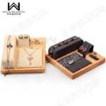 새로운 단단한 나무 주얼리 시계 팔찌 펜던트 디스플레이 소품 귀걸이 반지 다기능 주얼리 세트 4 세트의 그림