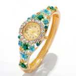 정통 칠보 팔찌 금도금 합금 스켈레톤 오프닝 라이브 버클 에나멜 시계 여성 패션 칠석 발렌타인 데이의 그림