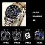 새로운 방수 남성 시계 자동 다기능 패션 레저 발광 달력 시계 남성용 쿼츠 손목 시계의 그림