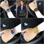 시계 남성용 남성 시계 스포츠 쿼츠 시계 초박형 방수 패션 트렌드 발광 강철 벨트 남성 손목 시계의 그림