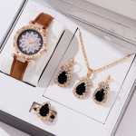 뜨거운 판매 여성 기질 고급 크리에이티브 선물 세트 다이아몬드 시계 장식품 4pcs / 세트 선물 상자 손목 시계없이 세트의 그림