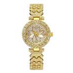 대외 무역 새로운 여성 시계 다이아몬드로 가득 찬 라인 석 꽃 디스크 팔찌 여성 시계 럭셔리 패션 트렌드 팔찌 세트 시계의 그림