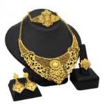 금도금  목걸이 반지 팔찌 귀걸이 4 피스의 그림