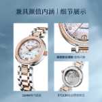 갈매기 시계 여성용 기계식 시계 1112 라이트 럭셔리 틈새 진주 다이아몬드 세트 패션 여성용 시계 여자 친구 선물의 그림