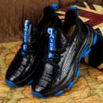 악어 가죽 남성 신발의 그림