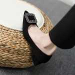 2023 새로운 여성 작업 뾰족한 머리 두꺼운 굽 모조 다이아몬드 로우 힐 작업 싱글 슈즈 여성 백 공식 하이힐 여성의 그림