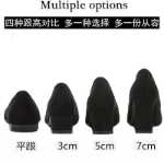 2023 새로운 여성 작업 뾰족한 머리 두꺼운 굽 모조 다이아몬드 로우 힐 작업 싱글 슈즈 여성 백 공식 하이힐 여성의 그림