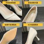 뾰족한 하이힐 하이힐 여성 여름 2023 새로운 가벼운 성숙한 정장 싱글 슈즈 얕은 입 높이 샌들 기질 여성 신발의 그림