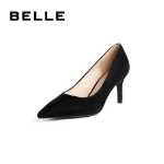 벨 포멀 하이힐 여성 가을 새로운 쇼핑몰 캐시미어 가죽 통근 OL 팬 싱글 슈즈 V6Q1DCQ0의 그림
