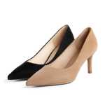 벨 포멀 하이힐 여성 가을 새로운 쇼핑몰 캐시미어 가죽 통근 OL 팬 싱글 슈즈 V6Q1DCQ0의 그림