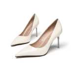 레드 드래곤 플라이 여성 신발 봄과 가을 새로운 하이힐 단색 오버 슈즈 페이턴트 가죽 신발 통근 전문 포멀 파인 힐 싱글 슈즈의 그림