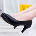 직장 전문 정장 하이힐 여성 블랙 의식 방수 플랫폼 5-6-8cm 숙녀 단일 뿌리 학생 작은 가죽 신발의 그림