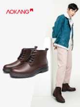 남성  가죽 신발 / 남성 하프 부츠의 그림