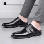 남성 가죽 세미 쿨 슬리퍼의 그림