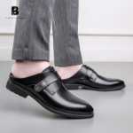 남성 가죽 세미 쿨 슬리퍼의 그림