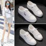 가죽 여성 흰색 신발의 그림