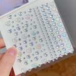 하트 모양의 스티커 드릴 눈부신 화려한 사랑 하트 모조 다이아몬드 얼굴 장식 성능 메이크업 스티커 얼굴 머리 바디 전체 장신구의 그림