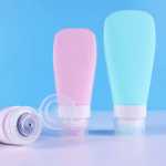 부채꼴 실리콘 호스 디스펜서 병 화장품 로션 바디 밀크 여행용 샘플 세트 병 38ml60ml90ml의 그림