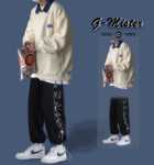 조수 남성의 잘 생긴 거짓 투피스 스웨터 남성 정장 봄과 가을 투피스 남성복 조수 전체 코디 세트의 그림