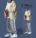 조수 남성의 잘 생긴 거짓 투피스 스웨터 남성 정장 봄과 가을 투피스 남성복 조수 전체 코디 세트의 그림