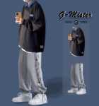 조수 남성의 잘 생긴 거짓 투피스 스웨터 남성 정장 봄과 가을 투피스 남성복 조수 전체 코디 세트의 그림