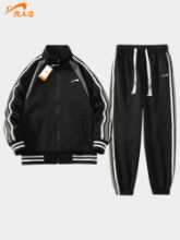 고귀한 새 남성 스포츠웨어 봄과 가을 스포츠웨어 재킷 소년 가을 코트 캐주얼 커플 투피스 세트의 그림