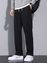 스웨트 팬츠 남성 검은 드레이프 남성 가을 스웨트 팬츠 스트레이트 팬츠 소년 바지 남성 바지 남성 바지 캐주얼 바지 바지의 그림