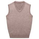 100 % 순수 캐시미어 남성용 두꺼운 조끼 가을과 겨울 모델 오르도스 시티 민소매 조끼 니트 브이넥 울 스웨터의 그림