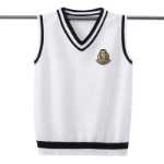 가을과 겨울 소년 양모 조끼 트렌드의 십대 양모 어깨 대학 스타일 니트 조끼 학생 민소매 점퍼의 그림