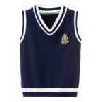 가을과 겨울 소년 양모 조끼 트렌드의 십대 양모 어깨 대학 스타일 니트 조끼 학생 민소매 점퍼의 그림