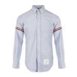 톰브라운 남성 캐주얼 스트라이프 옥스포드 롱 셔츠의 그림