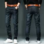 봄과 가을 섹션 청바지 남성 2023 가을 조류 느슨한 스트레이트 스트레치 캐주얼 바지 남성 여름 얇은 섹션의 그림