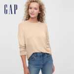 갭 여성 패션 라운드 긴 소매 티셔츠의 그림