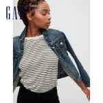 갭 여성 캐주얼 스트라이프 루즈 긴팔 티셔츠의 그림