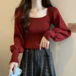 긴팔 니트 셔츠의 그림