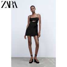 ZARA 뉴 TRF 여성용 블랙 오픈 디자인 점프수트 스타일 드레스의 그림