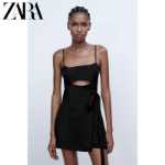 ZARA 뉴 TRF 여성용 블랙 오픈 디자인 점프수트 스타일 드레스의 그림