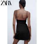 ZARA 뉴 TRF 여성용 블랙 오픈 디자인 점프수트 스타일 드레스의 그림