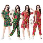 공연복  꽃 프린트 바지의 그림