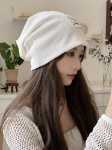 여성 겨울 니트 모직 랩 헤드 캡의 그림