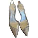 정품 르네 카빌라 RC 풀 다이아몬드 물 흐름 패턴 디너 공식 하이힐 샌들 여성 웨딩 슈즈의 그림