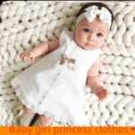 아기 소녀 옷 공주 드레스 귀여운 신생아 흰 옷의 그림