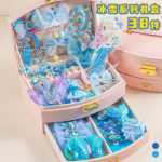 어린이 헤어 액세서리 선물 상자 아이샤 머리 장식 작은 공주 생일 선물 귀여운 헤어 카드 쥬얼리 가죽 밴드의 어린 소녀 세트의 그림