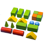 기하 도형 교구입체 도형을 인식하는 빌딩 블록정사각형직사각형삼각형삼각형프리즘1학년용 수학 교구의 그림