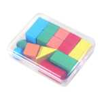 초등학생용 3차원 기하학 모델 16개 수학 교구 정사각형 원통형 원뿔형 직사각형 블록의 그림