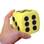 둥근 모서리 포인트 주사위 6면 재미있는 색상 어린이 교구 완구 소품 거품 사각형 체 대형 8cm의 그림