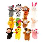 창의적인 가족 손가락 인형 봉제 패브릭 손가락 만화 퍼즐 인형 아기 아기 부모-자녀 교구 한국어 버전의 그림