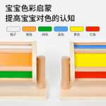 몬테소리 조기 교육 아기 교구 아기 나무 회전 몬테소리 레인보우 텍스타일 드럼 5 개월 이상 장난감의 그림